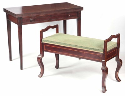 Lot 861 - A LATE GEORGIAN MAHOGANY TEA TABLE, WITH...