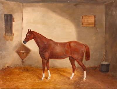 Lot 337 - B SANDS – OIL ON CANVAS 

Chestnut Hunter in a...