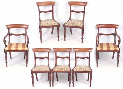 Lot 900 - A SET OF SEVEN EARLY VICTORIAN MAHOGANY DINING...