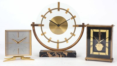 Lot 97 - THREE MODERN GILT MANTLE CLOCKS