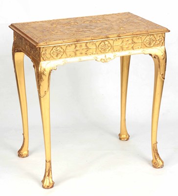 Lot 1004 - AN 18TH CENTURY GILT GESSO SMALL CENTRE TABLE...