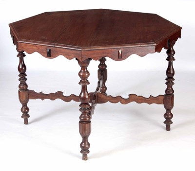 Lot 1021 - A LATE 19TH CENTURY OCTAGONAL OAK CENTRE TABLE...