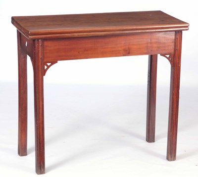 Lot 1029 - A GEORGE III FRUITWOOD TEA TABLE with moulded...