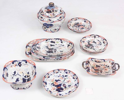 Lot 11 - A 19TH CENTURY TOMQUIN IRONSTONE CHINA PART...