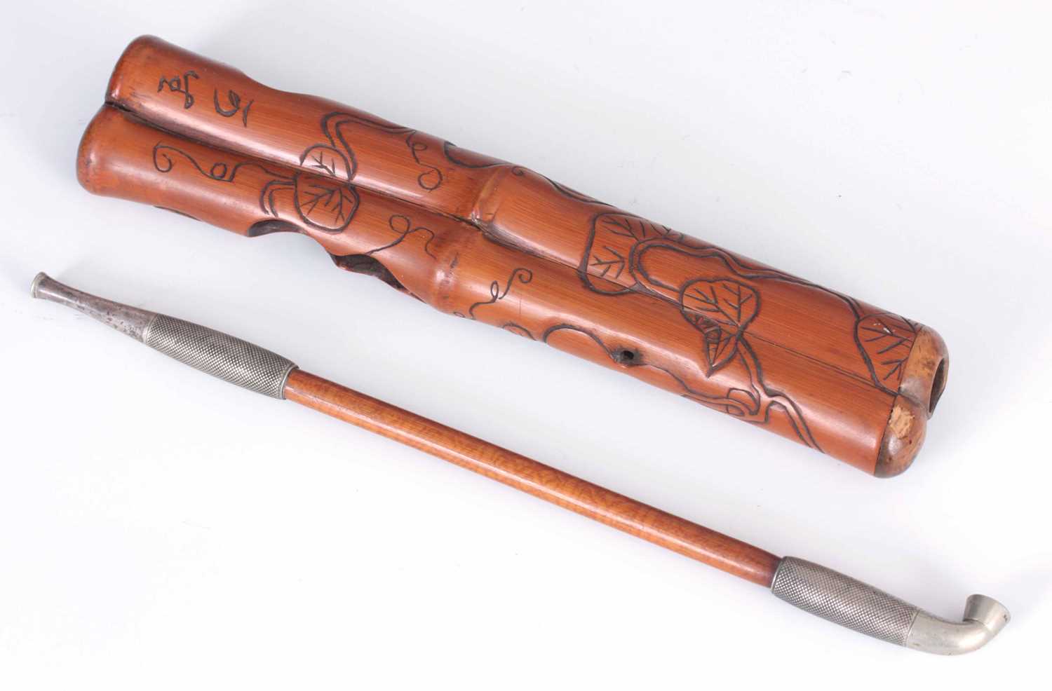 Lot 165 - A MEIJI PERIOD JAPANESE TOBACCO PIPE IN A...