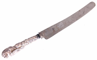 Lot 194 - AN 18TH CENTURY DUTCH SILVER KNIFE with a cast...