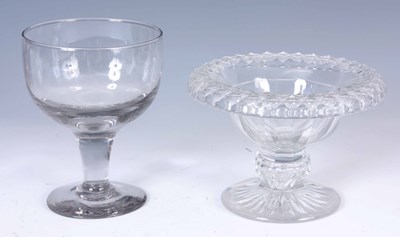 Lot 2 - A MID 19TH CENTURY CUT GLASS TAZZA with folded...