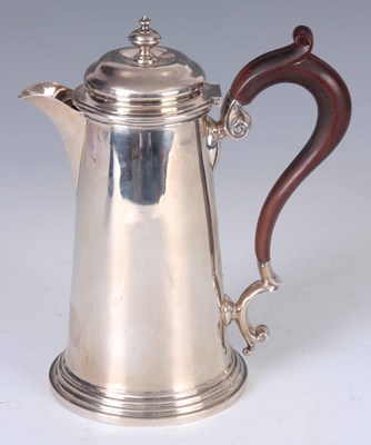 Lot 211 - A GEORGE V SILVER TAPERED BODY COFFEE POT with...