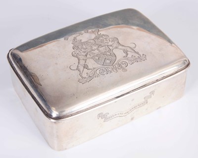 Lot 217 - AN EDWARD VII SILVER CIGAR BOX with cedar...