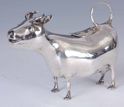 Lot 225 - A 19TH CENTURY DUTCH SILVER COW CREAMER with...