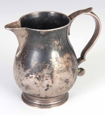 Lot 226 - A GEORGE II PLAIN BALUSTER SILVER CREAM JUG...