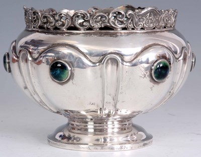 Lot 236 - A STYLISH ARTS AND CRAFTS EPBM PEDESTAL BOWL...