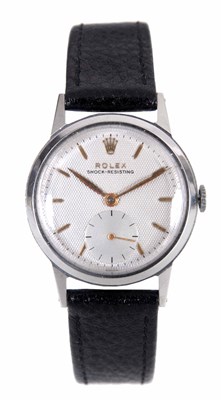 Lot 299 - A GENTLEMAN'S 1950's STEEL ROLEX WRIST WATCH...