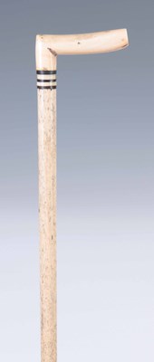 Lot 314 - A GEORGE III WHALE BONE WALKING CANE with...