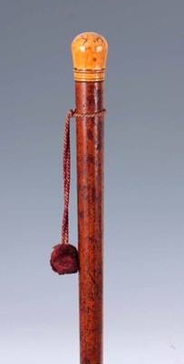 Lot 326 - AN 18TH CENTURY IVORY TOPPED WALKING CANE...