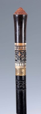 Lot 331 - A 19TH CENTURY INDIAN EBONISED SWORD STICK...