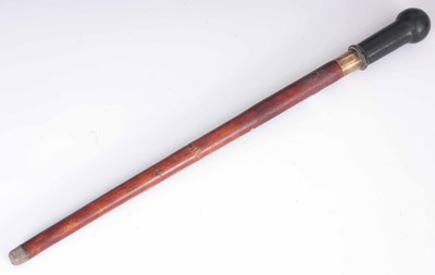 Lot 336 - A 19TH CENTURY SHORT SWORD STICK with ebonised...