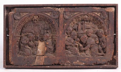 Lot 469 - A 16TH/17TH CENTURY CARVED LINDEN WOOD PANEL...