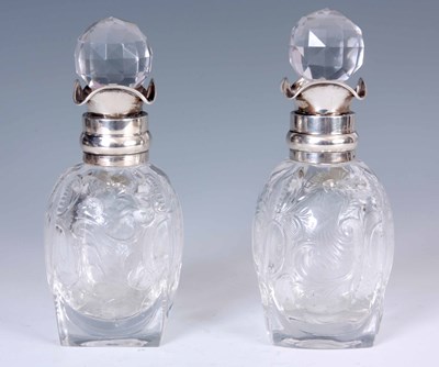 Lot 5 - A PAIR OF SMALL 19TH CENTURY SILVER MOUNTED...