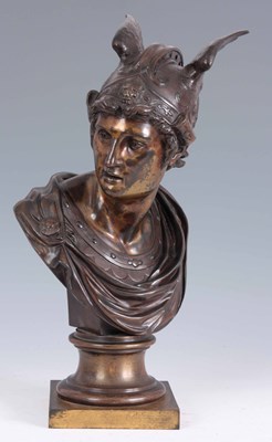 Lot 517 - A LATE 19th CENTURY FRENCH BRONZE BUST OF...