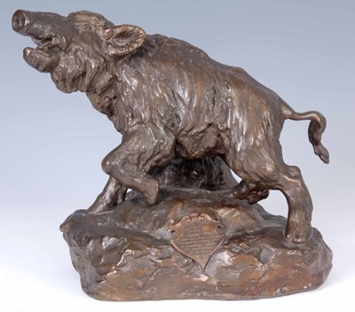 Lot 538 - A LATE 19TH CENTURY BRONZE FIGURE OF A BOAR...