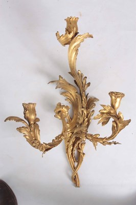 Lot 560 - A MID 19th CENTURY ORMOLU ROCOCO STYLE THREE...