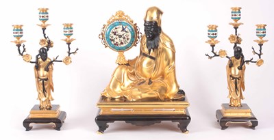 Lot 654 - A LATE 19th CENTURY FRENCH BRONZE ORMOLU AND...