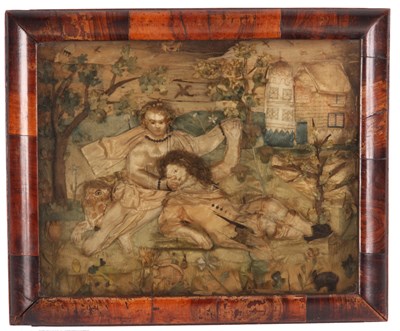 Lot 274 - An unusual William and Mary pressed Silk Work...