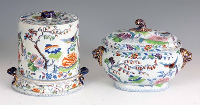 Lot 8 - A 19TH CENTURY DAVENPORT CHINA LARGE CHEESE...