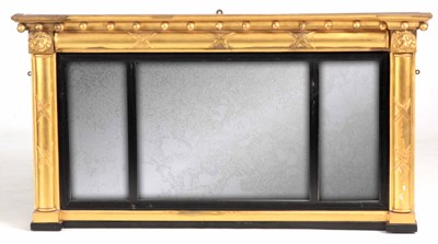 Lot 852 - A REGENCY GILT GESSO OVER MANTEL MIRROR with...