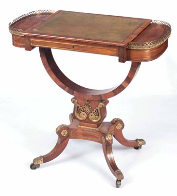 Lot 861 - A FINE QUALITY REGENCY BRASS INLAID ROSEWOOD...