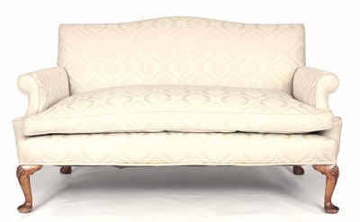 Lot 870 - A QUEEN ANNE STYLE WALNUT TWO-SEATER SETTEE...