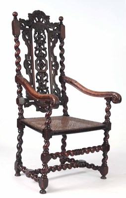 Lot 886 - A LATE 17TH CENTURY WALNUT CROMWELLIAN BERGERE...