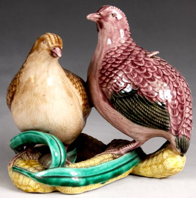 Lot 95 - A pair of Chinese glazed Bird SCULPTURES of...
