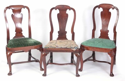 Lot 906 - THREE SIMILAR EARLY GEORGIAN WALNUT SIDE...