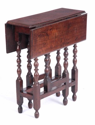 Lot 915 - A RARE LATE 17TH CENTURY WALNUT DROP LEAF GATE...