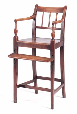 Lot 932 - A GEORGE III ELM AND FRUITWOOD CHILDS HIGH...