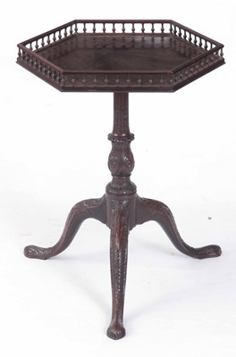 Lot 975 - A FINE GEORGE III STYLE CARVED MAHOGANY TRIPOD...