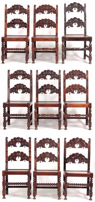 Lot 990 - A HARLEQUIN SET OF NINE LATE 19TH CENTURY 17TH...