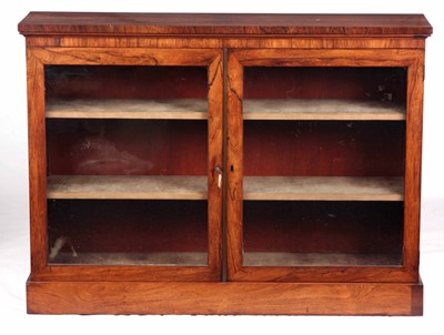 Lot 1000 - A LATE REGENCY ROSEWOOD BOOKCASE/DISPLAY...