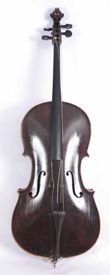 Lot 356 - AN ANTIQUE CELLO length of back 76cm together...