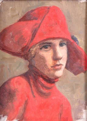 Lot 373 - AN EARLY 20th CENTURY OIL ON BOARD. Portrait...