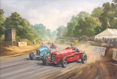 Lot 416 - J.L. CHAPMAN. OIL ON CANVAS. Race at the...