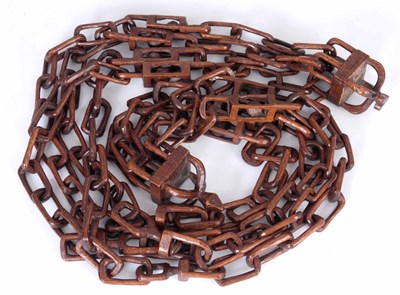 Lot 439 - A 19th CENTURY CARVED TREEN OAK CHAIN all four...