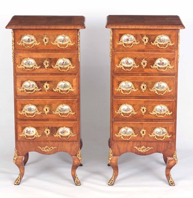 Lot 831 - A PAIR OF LATE 19TH CENTURY FIGURED WALNUT...