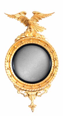 Lot 988 - A RARE SMALL SIZED REGENCY CONVEX HANGING...