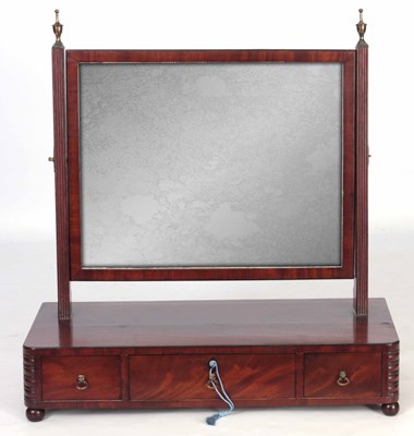 Lot 1031 - AN EARLY 19TH CENTURY MAHOGANY TOILET MIRROR...