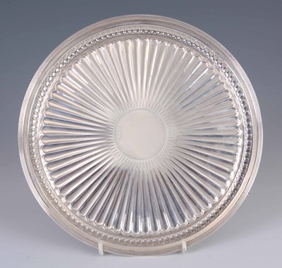 Lot 244 - A LATE 19th CENTURY SILVER SALVER having...