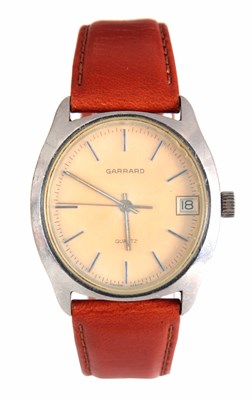 Lot 301 - A 1970's GENTLEMANS STEEL GARRARD WRIST WATCH...