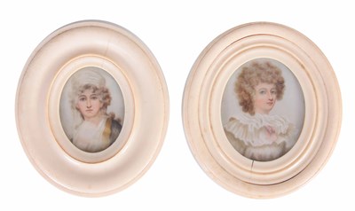 Lot 367 - TWO 18TH CENTURY PORTRAIT MINIATURES IN OVAL...